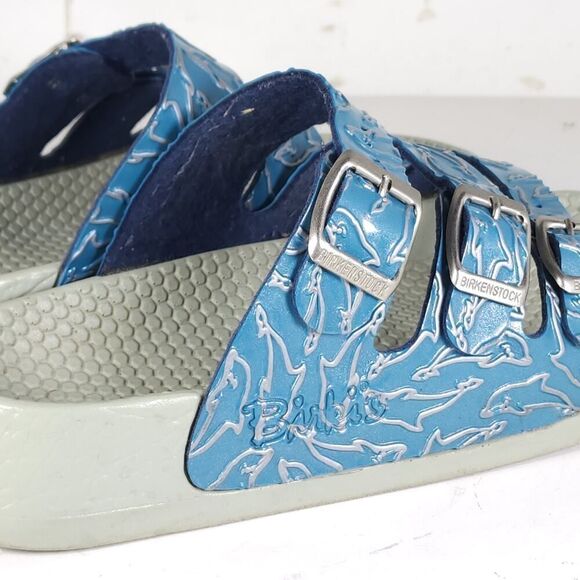 Birkenstock Birki's Women's US6 EU37 Blue Dolphins 3 Straps Wedge Slides Sandals - Picture 14 of 16